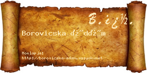 Borovicska Ádám névjegykártya
